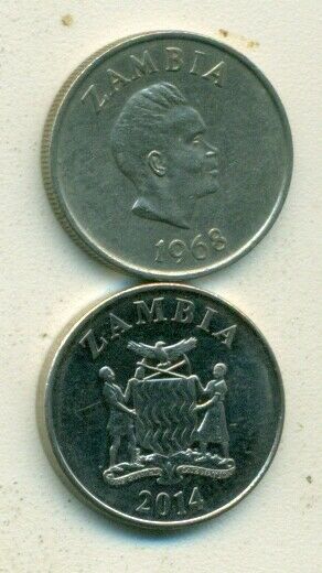 Read more about the article 2 DIFFERENT 5 NGWEE COINS from ZAMBIA DATING 1968 and 2014 (2 DIFFERENT TYPES)