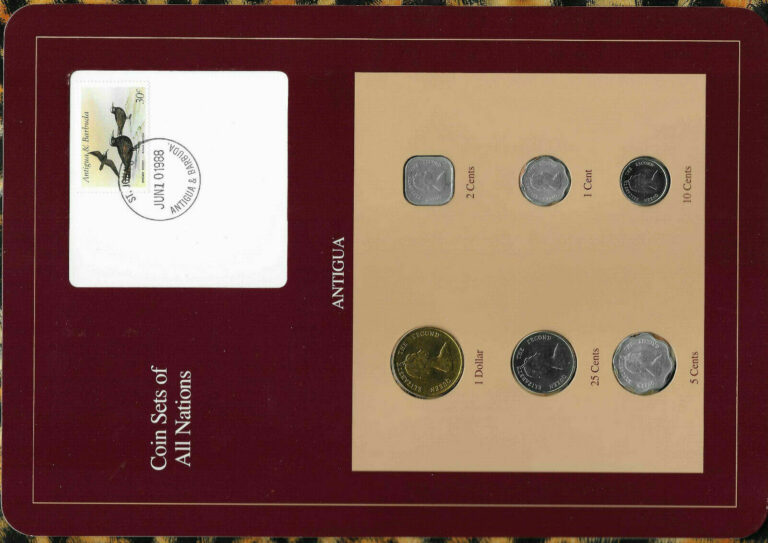 Read more about the article Coin Sets of All Nations Antigua E.C.1981-1989 UNC 25 cent 89 Scarce JUN 10 1988