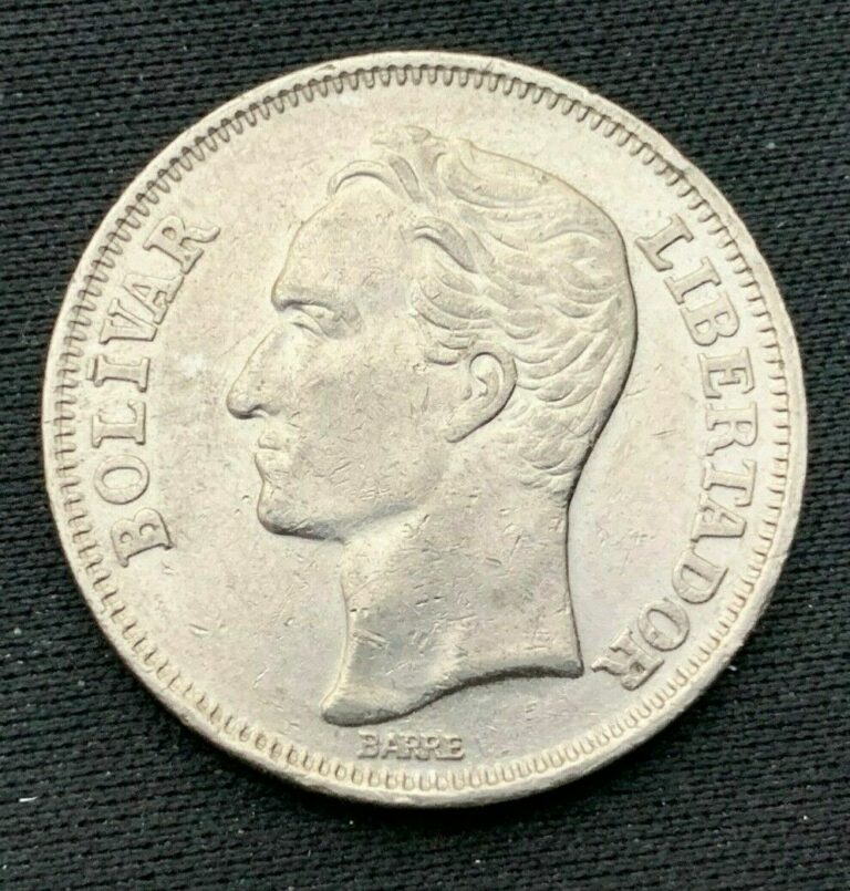 Read more about the article Venezuela 1967    2 Bolivars AU     Nickel Coin     #K487