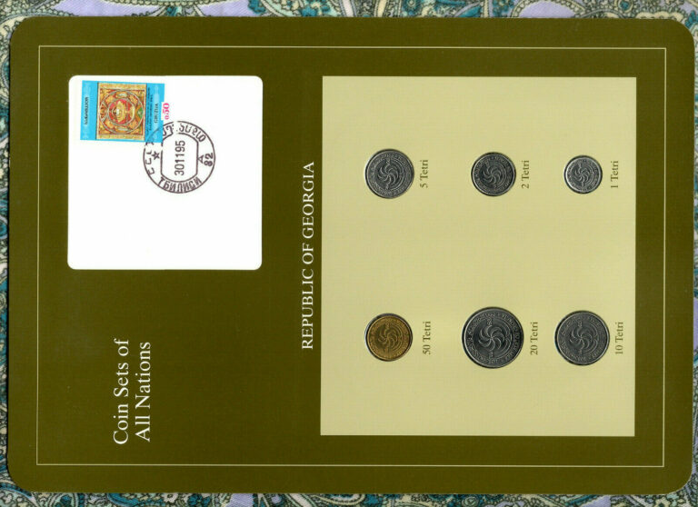 Read more about the article Coin Sets of All Nations Georgia w/card 1993 UNC 50 20 10 5 2 1 Tetri