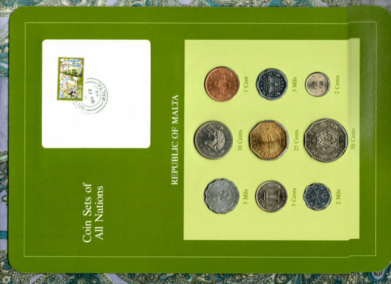 Read more about the article Coin Sets of All Nations Malta 1972-1982 2 and 3 Mils 1982 UNC 2 cent 1982