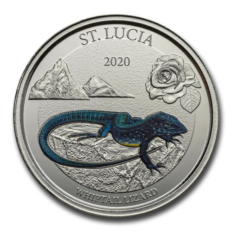 Read more about the article 2020 St. Lucia 1 oz Silver Whiptail Lizard (Colorized) – SKU#217213