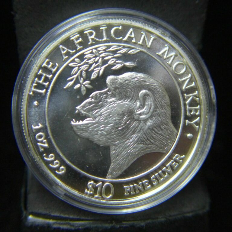 Read more about the article 1998 Somalia $10 Dollars African Monkey 1 oz .999 Silver Coin 1st in Series RARE