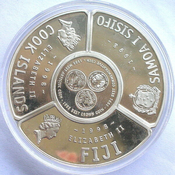 Read more about the article Fiji Cook Samoa 1998 Ring 2 Dollars 5oz Silver Coins Proof