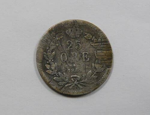 Read more about the article Sweden King Carl XV Silver 25 Ore 1864 VERY SCARCE