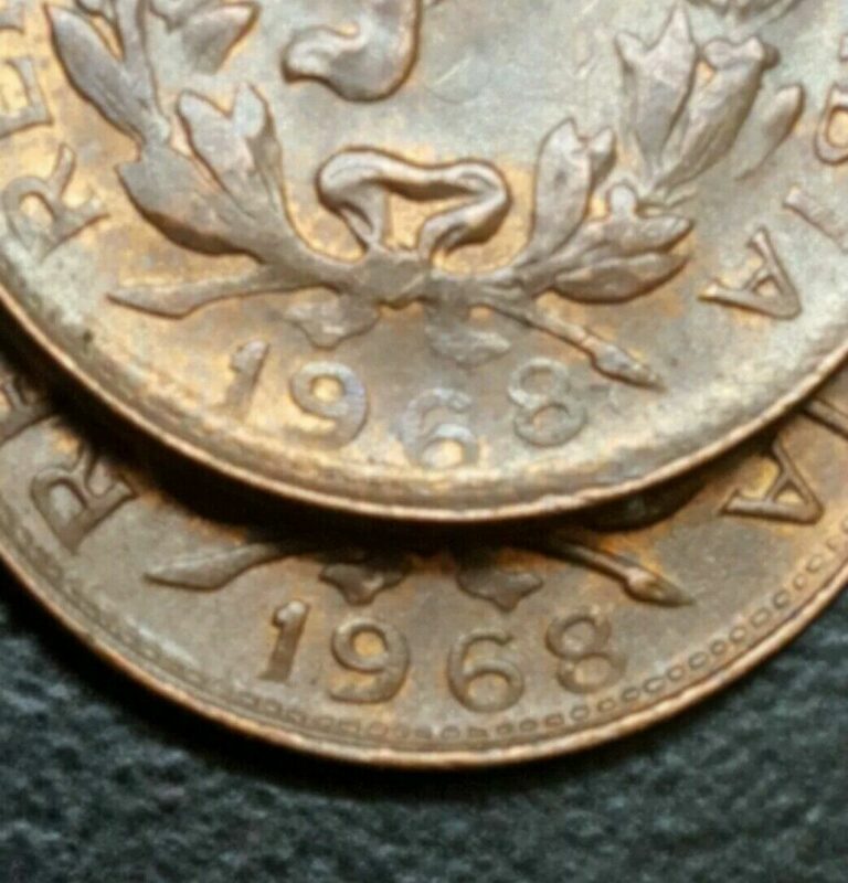 Read more about the article 1968 COLOMBIA 5 CENTAVO VARIETY ERROR DATE STRIKE RARE AU VINTAGE COINS KM 206