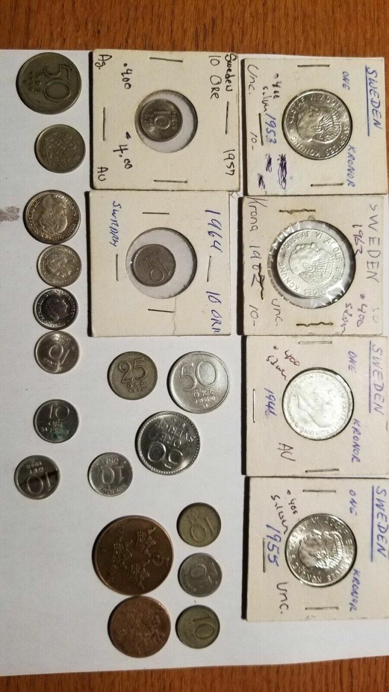 Read more about the article Sweden Coin Collection   lot of 23 coins  most are  silver