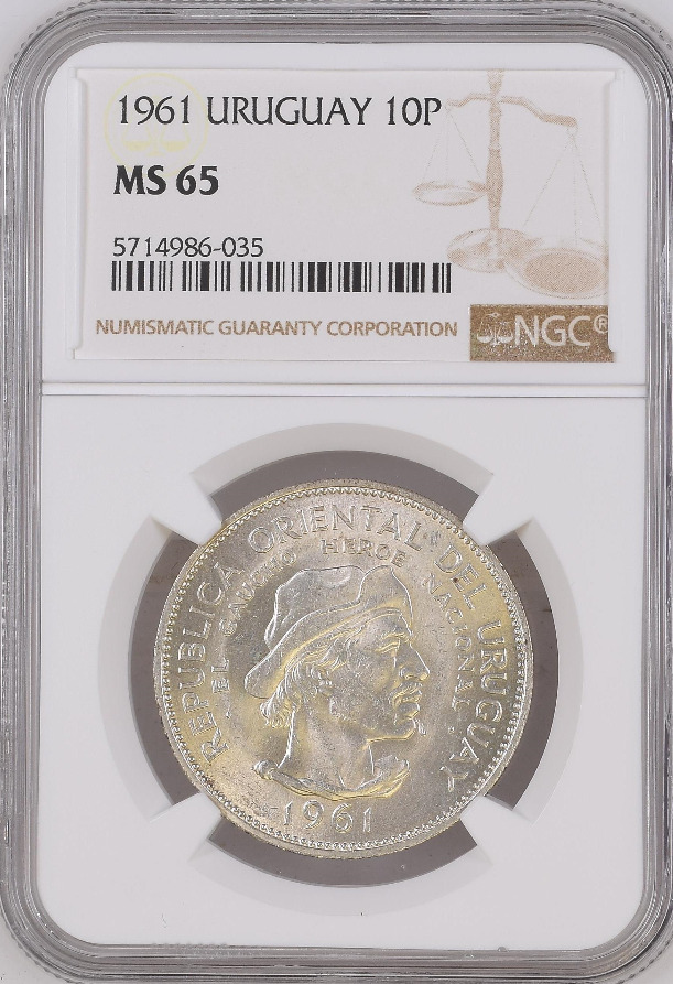 Read more about the article 1961 Uruguay 10 pesos NGC MS 65 Witter Coin