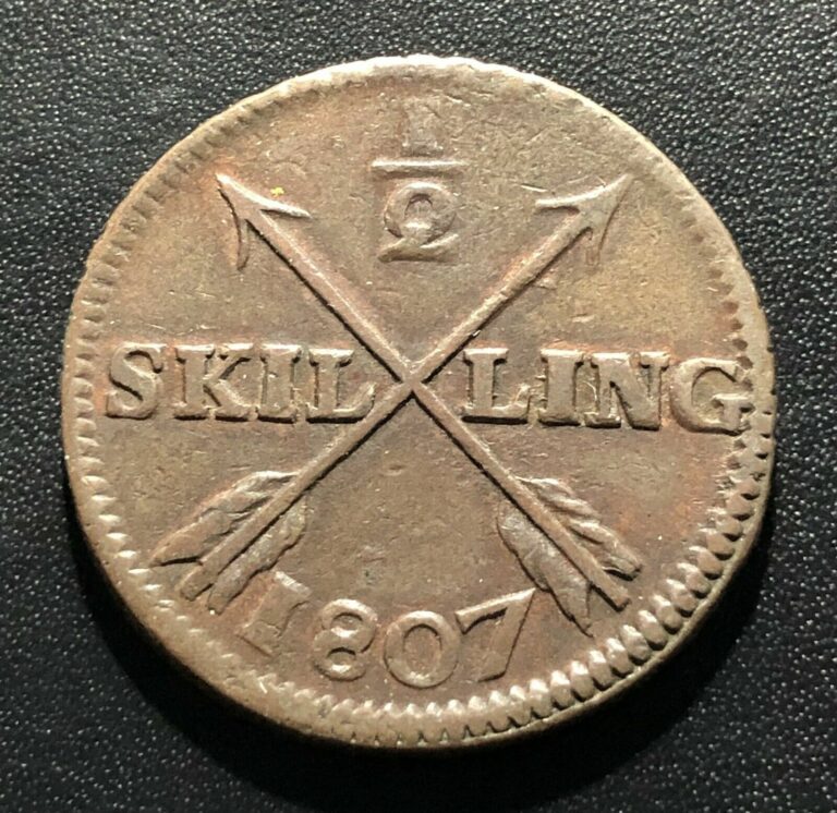 Read more about the article Sweden 1807 1/2 Skilling Coin: Gustaf IV Adolf