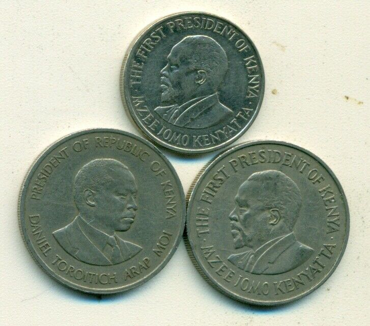 Read more about the article 3 DIFFERENT 1 SHILLING COINS from KENYA – 1971  1989 and 2005 (3 TYPES)