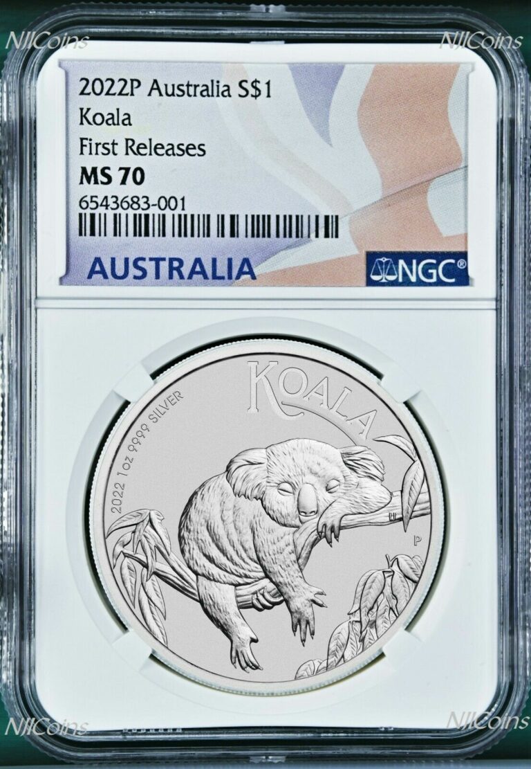 Read more about the article 2022 P Australia Silver Koala NGC MS 70 $1 1 oz Coin FR Flag Label PERFECT