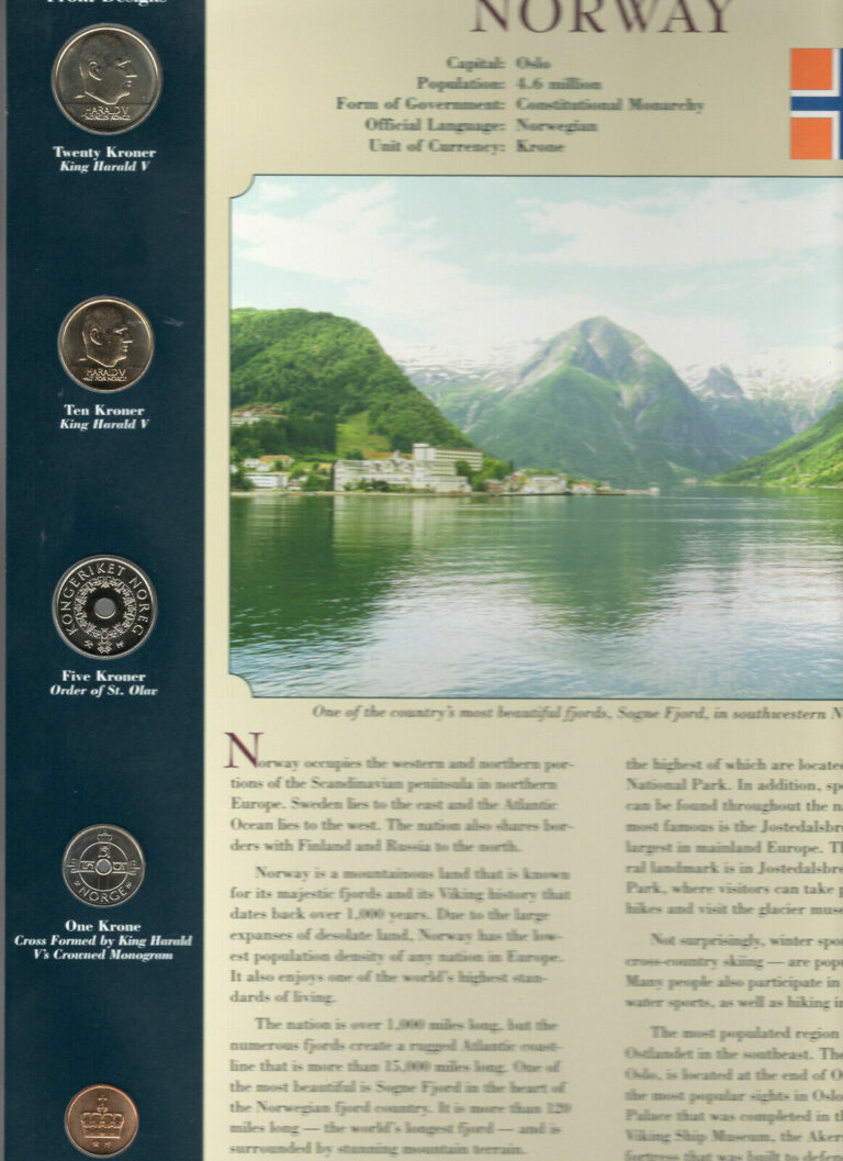 Read more about the article Coins from Around the World Norway BU UNC 50 Ore 1 5 10 20 Kroner 2005