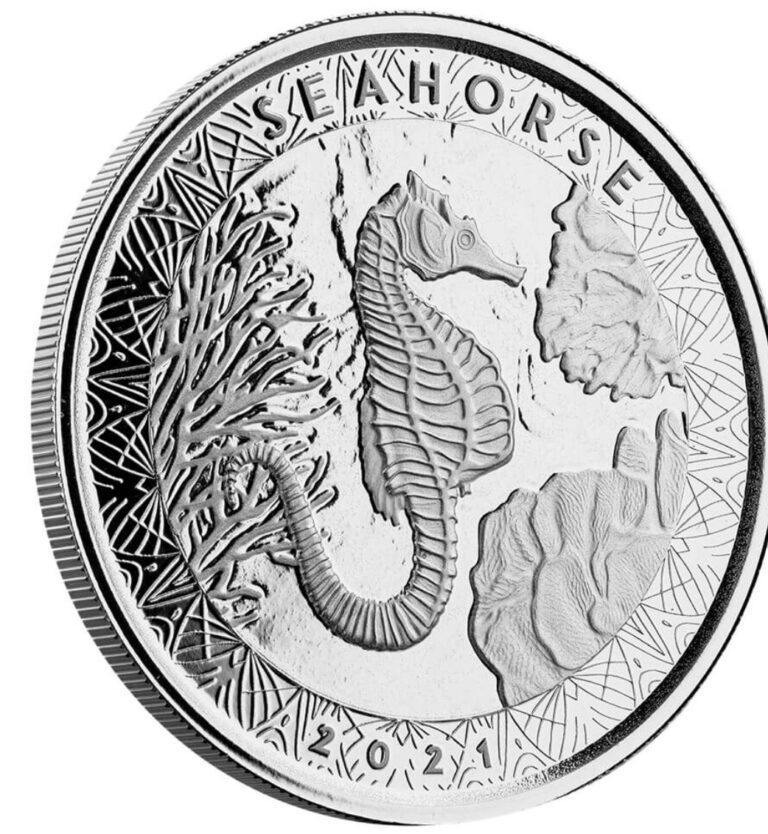 Read more about the article 2021 – Samoa Seahorse by Scottsdale 1 oz .999 Fine Silver Coin BU encapsulated