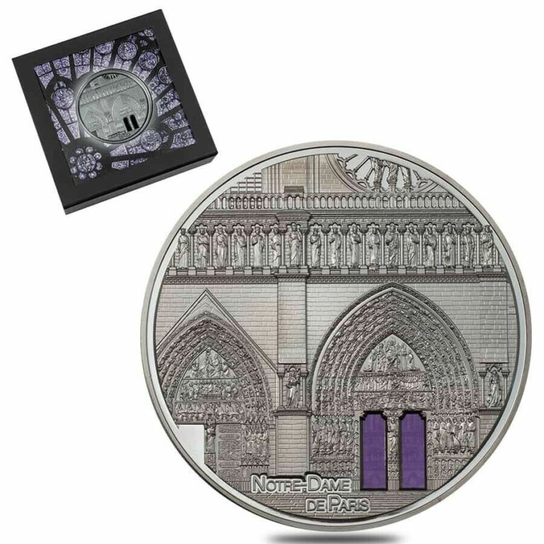 Read more about the article 2021 Palau 5 oz Proof Silver Tiffany Art Metropolis – Notre-Dame de Paris Coin