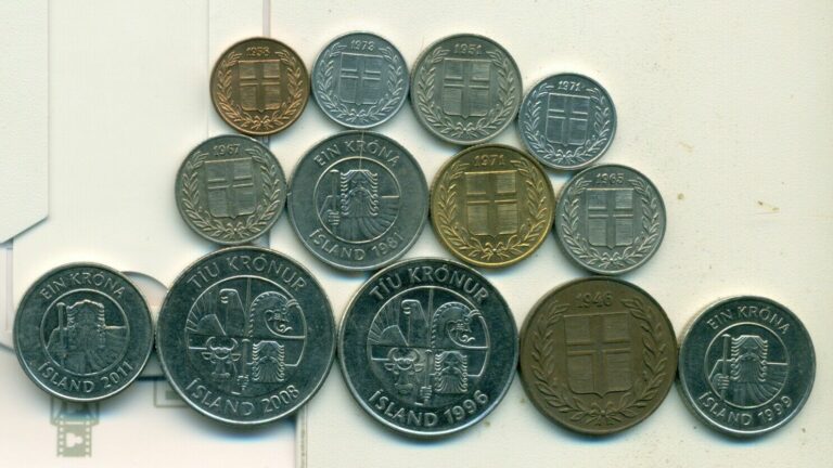 Read more about the article 13 DIFFERENT COINS from ICELAND (7 TYPES/1946-2011)…Lot #2