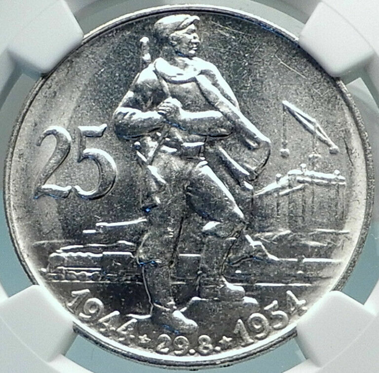 Read more about the article 1954 Czechoslovakia Czech Republic SILVER Coin UPRISING vs GERMANY NGC i81895