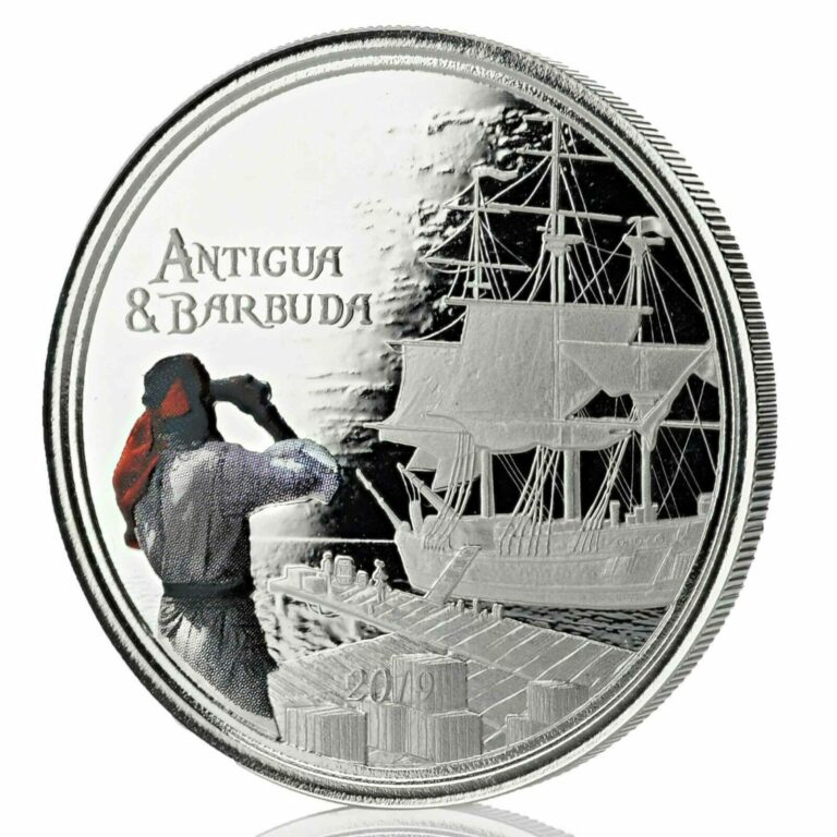 Read more about the article 2019 Antigua and Barbuda 1 oz Silver Rum Runner Proof (Colorized) w/Box and COA