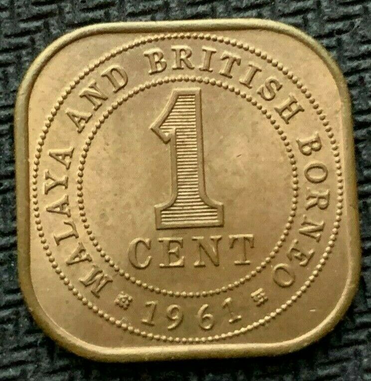 Read more about the article 1961 Malaya British Borneo 1 Cent Coin BU UNC     Rare High Grade Coin     #C779