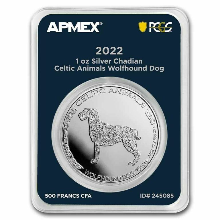 Read more about the article 2022 Chad 1 oz Silver Celtic Wolfhound Dog(MD® Premier + PCGS FS) – SKU#245085