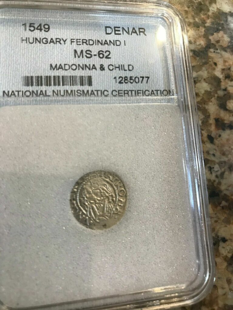 Read more about the article 1549 Hungary Silver Denar- King Ferdinand -Habsburg Dynasty-slabbed  nice2