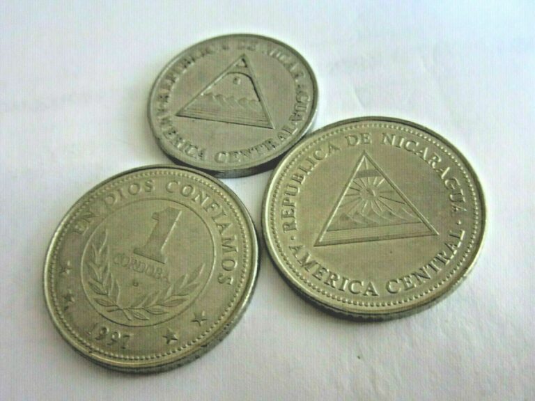 Read more about the article *. NICARAGUA COINS-Year: 1994 and 1997 — 1 CORDOBA and 50 centavos-RARE      #J5