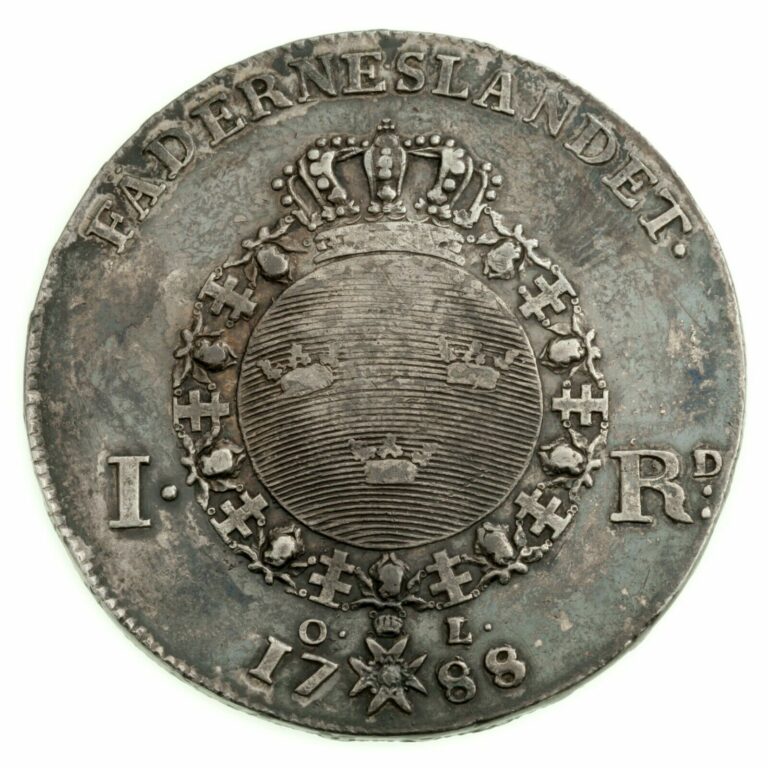 Read more about the article 1788 OL Sweden Riksdaler Silver Coin (VF) Very Fine Condition KM 527