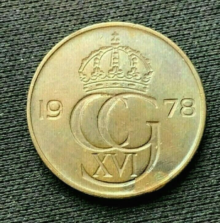 Read more about the article 1978 Sweden 5 Ore Coin AU    Copper Tin Zinc World Coin        #K1462