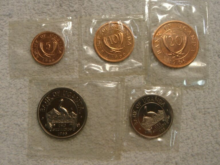 Read more about the article 1966 UGANDA 5 Coins Sealed Uncirculated Two and One Shilling 20 10 5 Cents