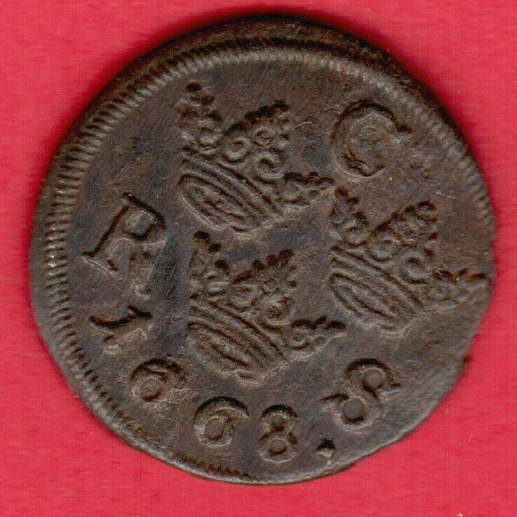 Read more about the article Sweden Copper Coin 1/6 ore 1668 Carl XI 1660-1696s 1799
