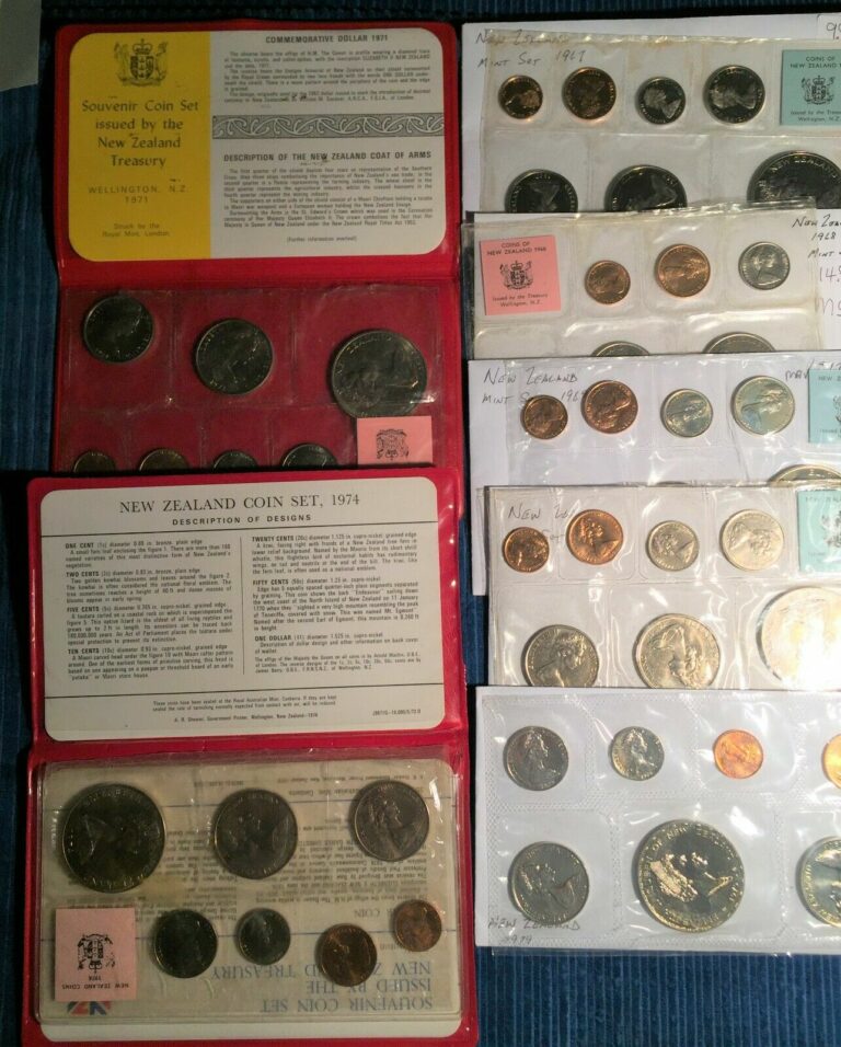 Read more about the article NEW ZEALAND MINT SETS 1967-1971 Plus 1974 and 1979 =(7) Sets ==FREE SHIPPING==*