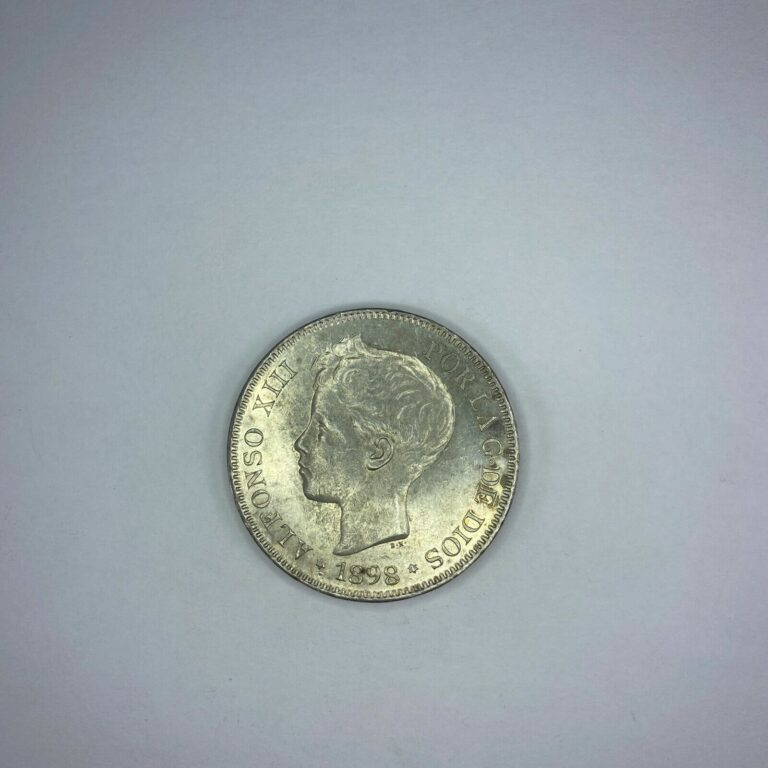 Read more about the article Spain 1898 (98) Silver 5 Pesetas AU