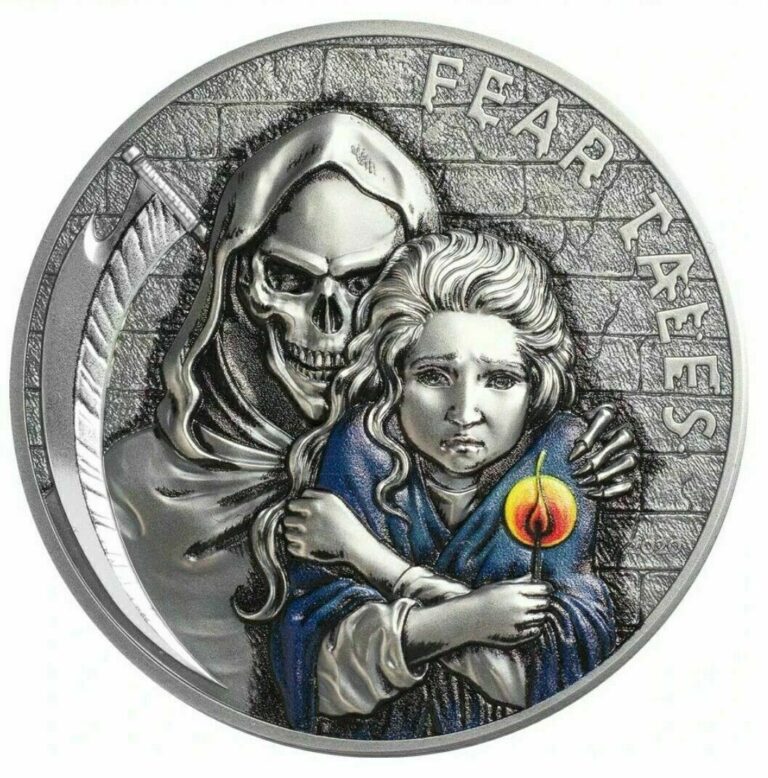 Read more about the article 2020 Palau Fear Tales LITTLE MATCH GIRL 2oz .999 SIlver Antiqued Coin