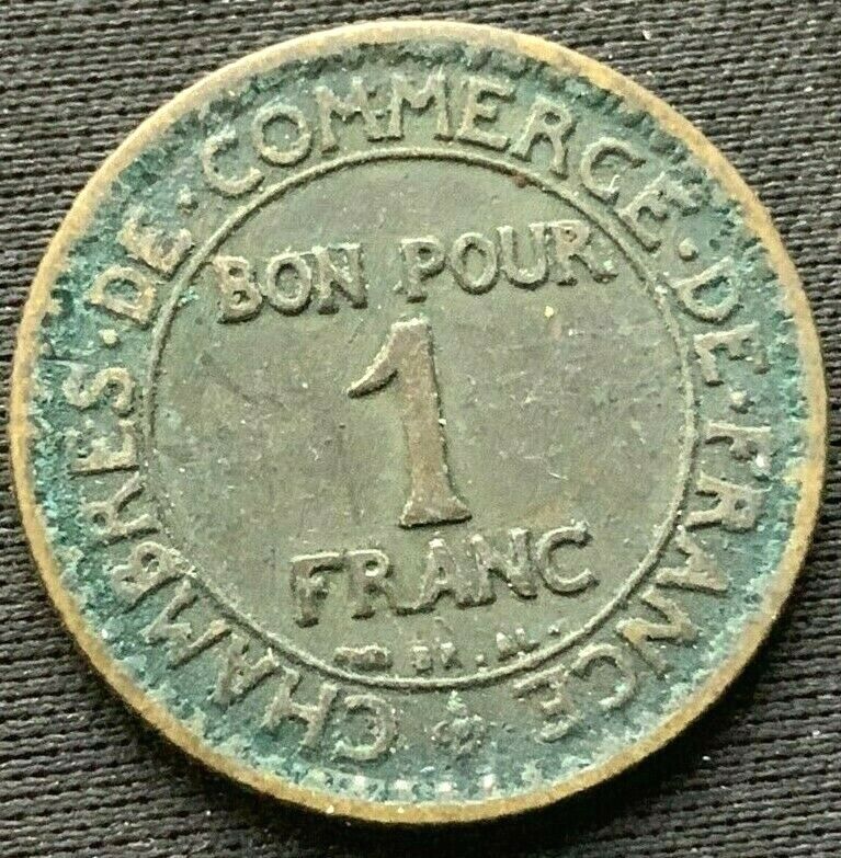 Read more about the article 1923 France  1 Franc Coin XF   aluminum bronze   #K909