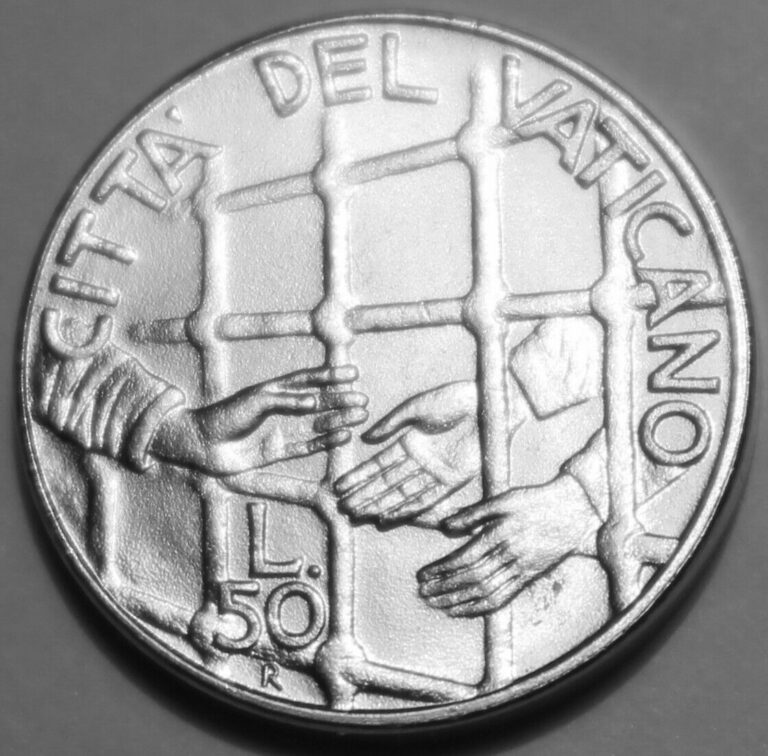 Read more about the article Vatican City 50 Lire Coin 1994 R An.XVI KM# 254 Pope John Paul II Hands Fifty