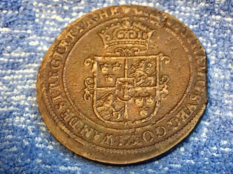 Read more about the article SWEDEN: HUGE RARE COPPER ORE COIN! IRREGULAR PLANCHET!  1639 QUEEN CHRISTINA!