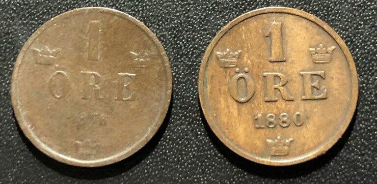 Read more about the article Sweden 1876 and 1880 Ore Coins