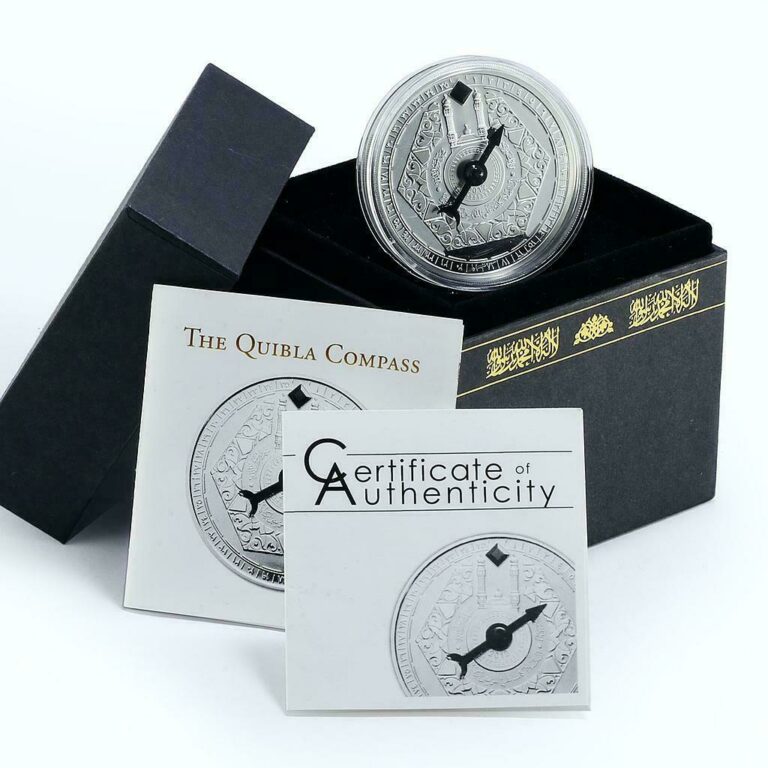 Read more about the article Niger 1000 francs Mecca Kaaba Qibla Compass Islam Religion silver coin 2012