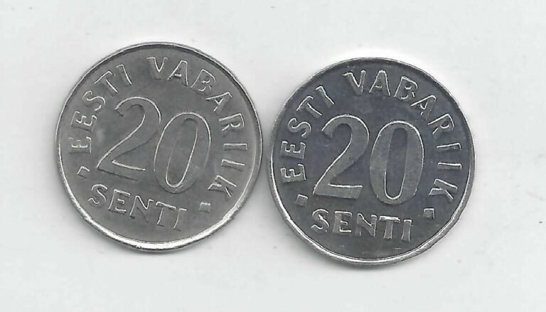 Read more about the article 2 DIFFERENT 20 SENTI COINS from ESTONIA DATING 1999 and 2006