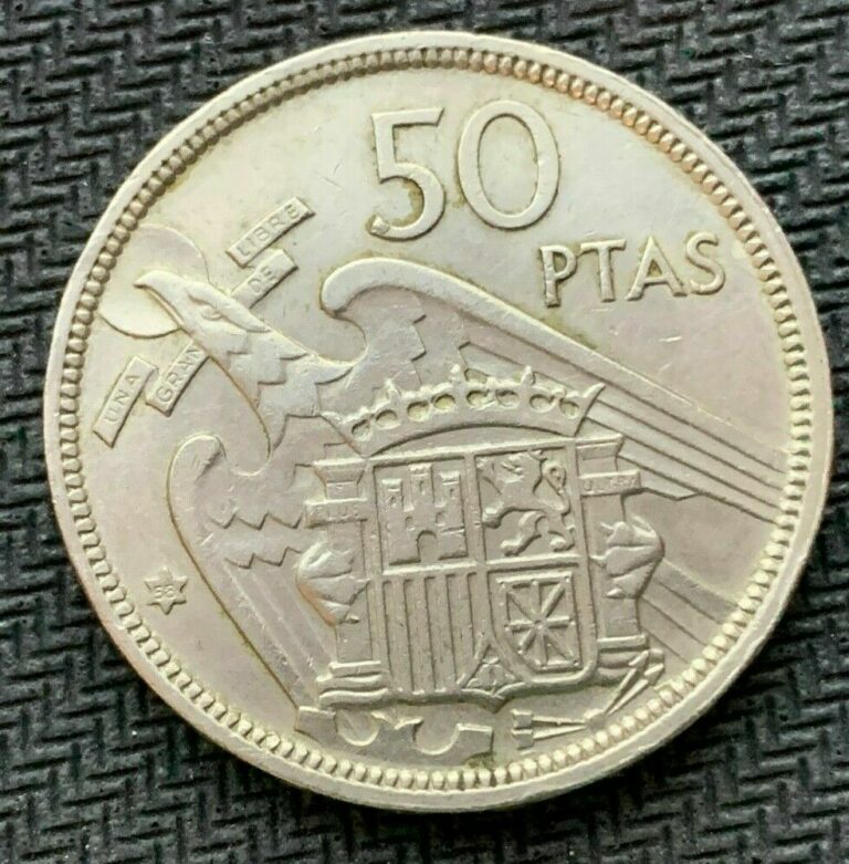 Read more about the article 1957 Spain 50 Pesetas coin UNC  ( 58 in the star ) High Grade World Coin  #C1103