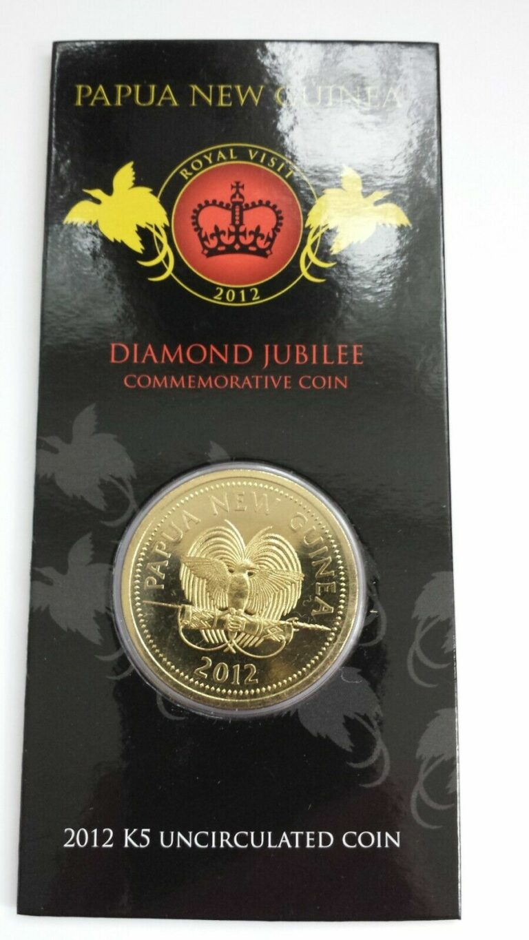 Read more about the article PAPUA NEW GUINEA 5 Kina 2012 Diamond Jubilee Royal Visit MINT UNC coin