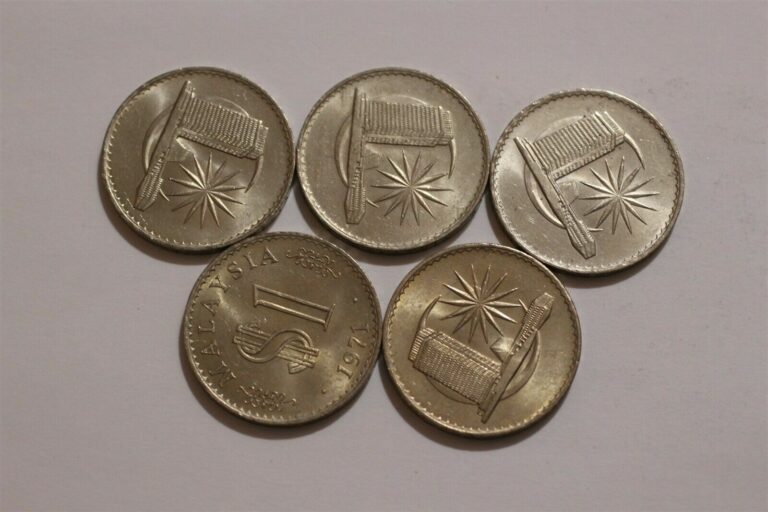 Read more about the article MALAYSIA RINGITT 5 COINS LOT HIGH GRADE B35 YI23