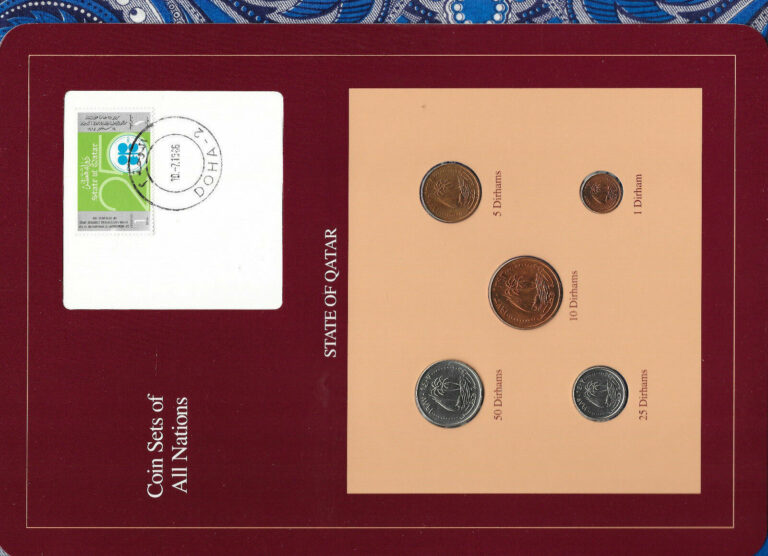 Read more about the article Coin Sets of All Nations Qatar 1973 – 1987 UNC 25  50 Dirhams 1987