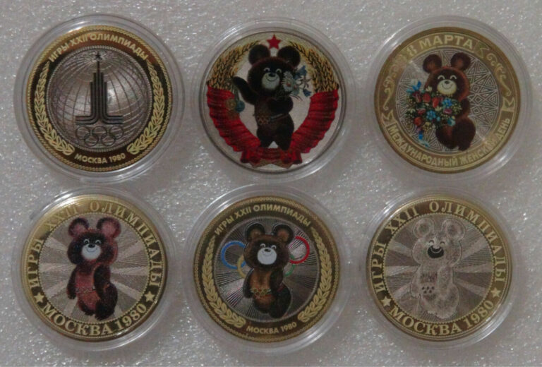 Read more about the article Set of 6 coins 10 rubles The Olympic Mishka 1980 Moscow Olympic Games