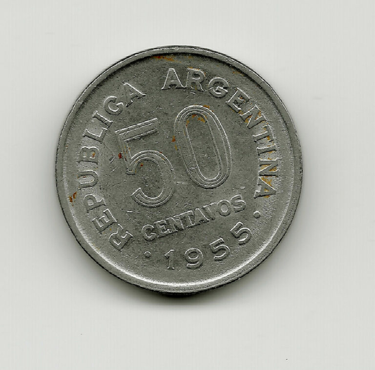 Read more about the article World Coins – Argentina 50 Centavos 1955 Coin KM# 49