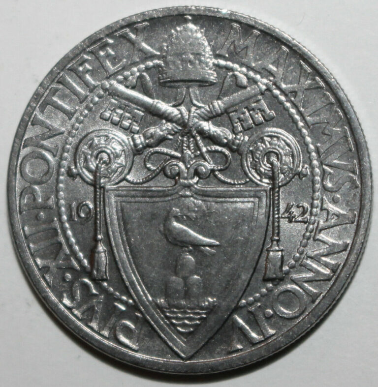 Read more about the article Vatican City 20 Centesimi Coin 1942 An.IV KM# 33 Pope Pius XII Justice Twenty