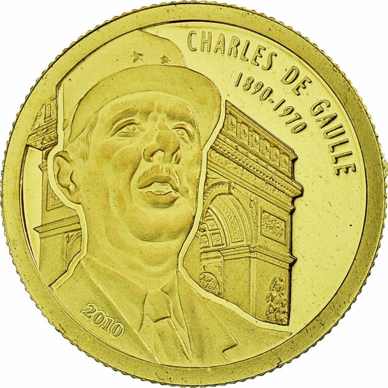 Read more about the article [#735137] Coin  Benin  Charles de Gaulle  1500 Francs CFA  2010  MS  Gold