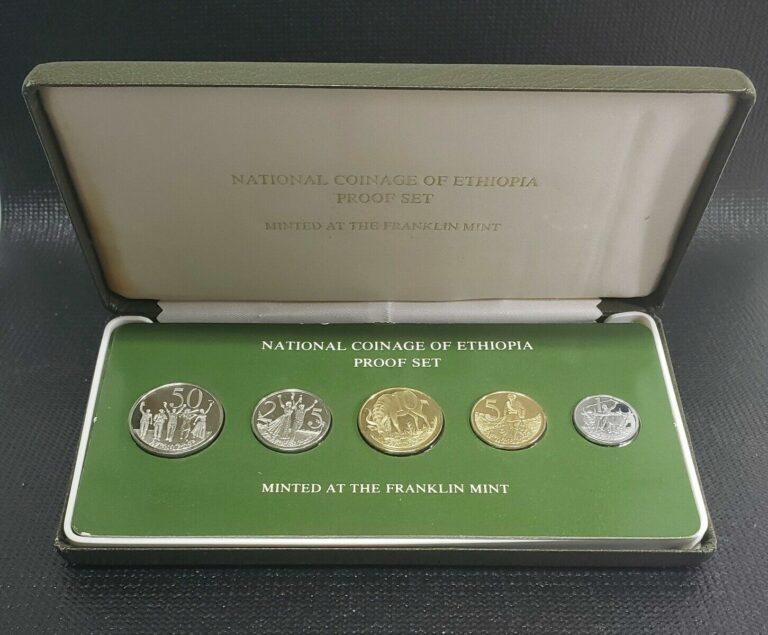 Read more about the article 1977 Ethiopia National Coinage Proof 5 Coin Set Franklin Mint