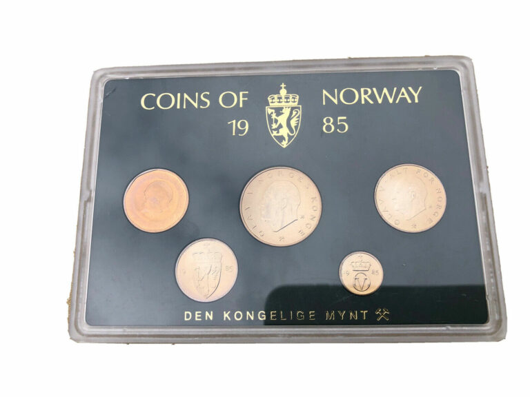 Read more about the article NORWAY 5 Uncirculated Coins 1985 Coin Set from the Royal Mint