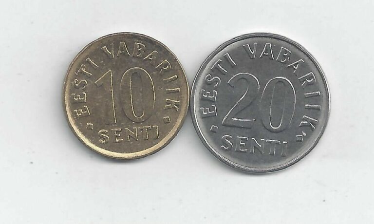 Read more about the article 2 DIFFERENT COINS from ESTONIA – 10 and 20 SENTI (BOTH DATING 2006)