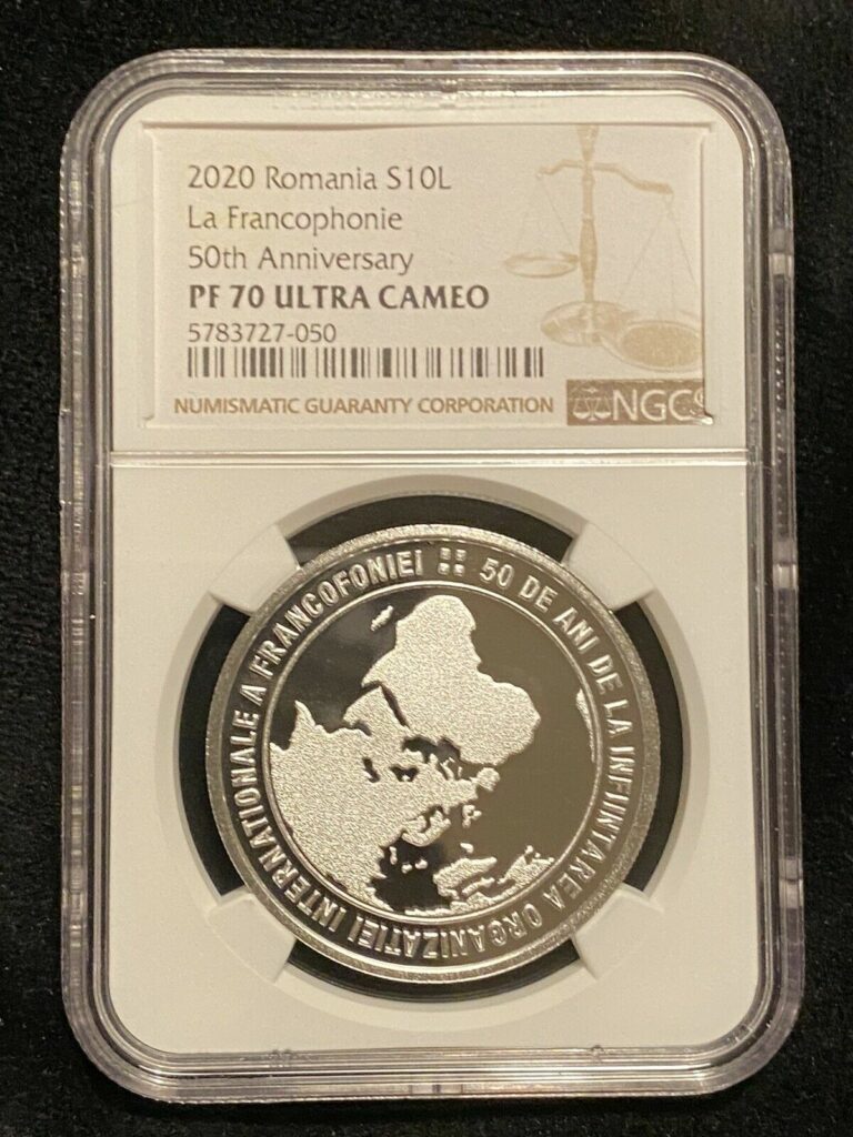 Read more about the article Romania 10 lei 2020  Organisation internationale de la Francophonie  silver NGC